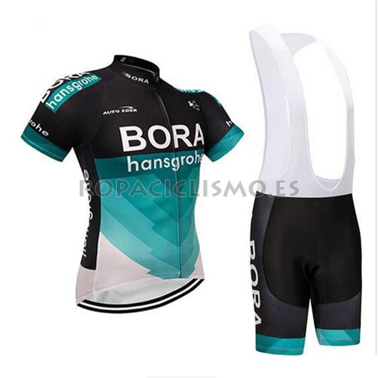 2018 Maillot Bora Tirantes Mangas Cortas Negro y Teal